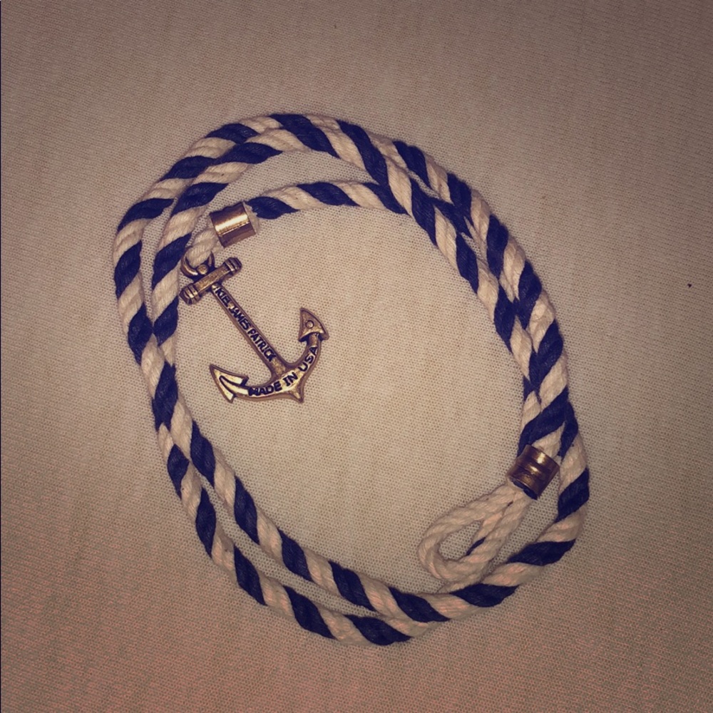 Navy and white nautical KJP bracelet